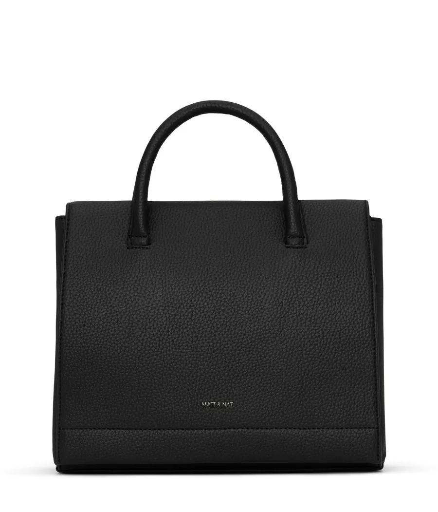 Matt & Nat Crossbody | Crossbody*ADEL Vegan Satchel - Purity BLACK